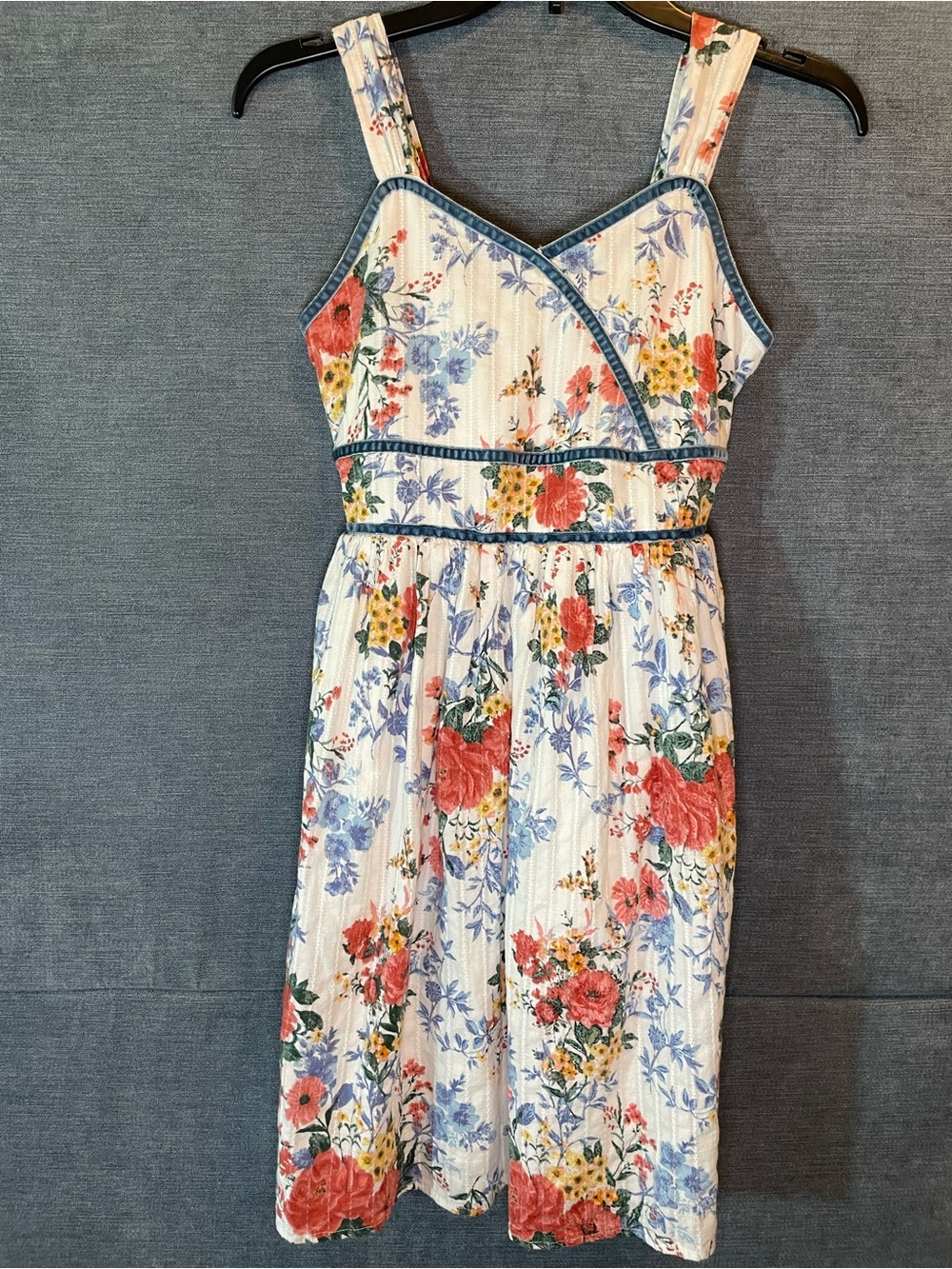 Speechless White Floral Sundress with Red, Blue and Yellow Accents